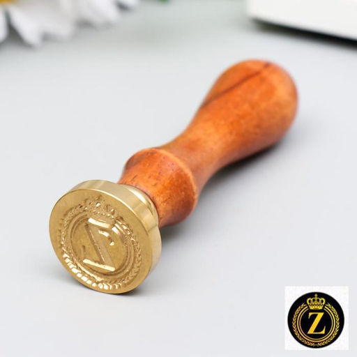 Печать для сургуча с деревянной ручкой «Корона с буквой Z», 9×2.5×2.5 см
