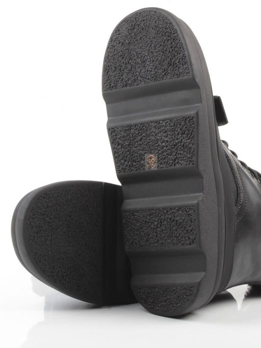 04-PAJ76-1Z BLACK Ботинки зимние женские (натуральная кожа, натуральный мех, 100% шерсть)