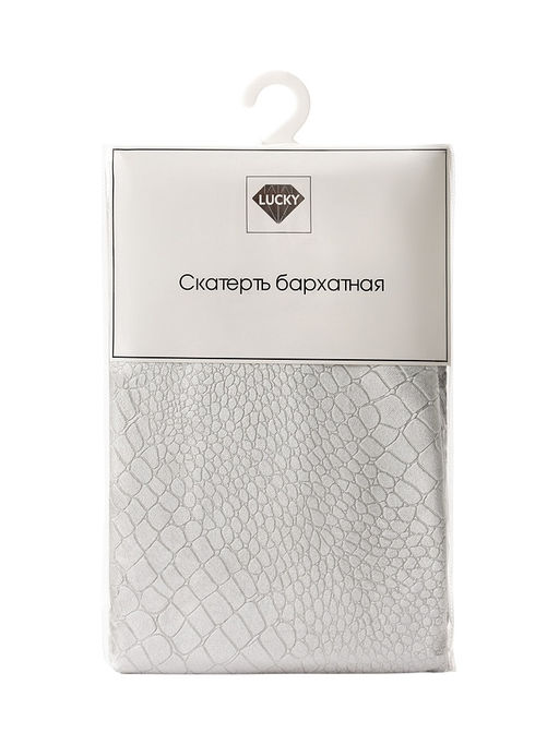 Скатерть LUCKY БАРХАТ 140x200 ПЭ, серый серый полиэстер - Denastia фото 3