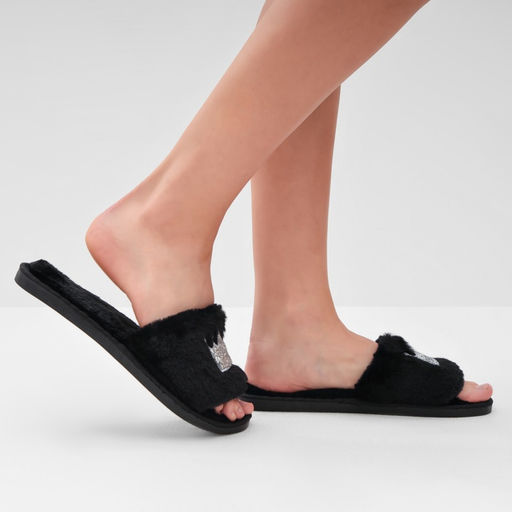 Тапочки женские с открытым носом LoveLife, размер 38-39, чёрные