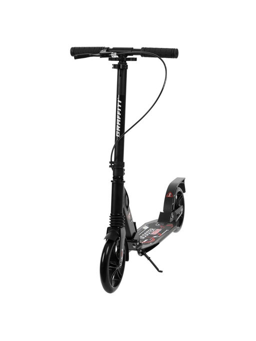 Самокат городской GRAFFITI Technology 200, складной, колёса PU 200 мм, ABEC 7, амортизатор задний, чёрный