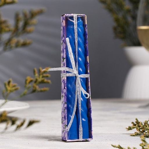 Цена за 3 шт. Набор свечей ароматических витых, 1.5×15 см, 2 шт., яблоко