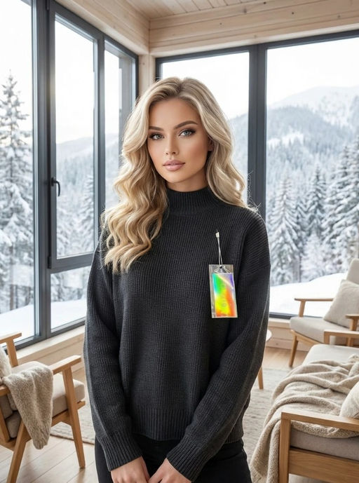 K13321 Джемпер (вязаный трикотаж) ЧЕРНЫЙ