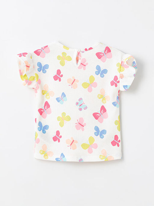 Bisiklet Yaka K?sa Kollu K?z Bebek Bluz ve ?ort 2li Tak?m