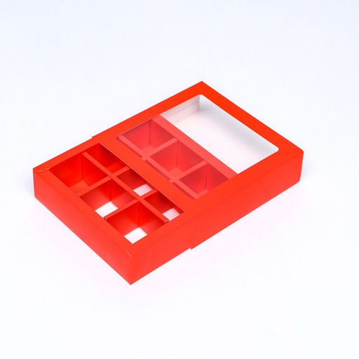 Цена за 2 шт. Коробка для 9 конфет, 13.8×13.8×3.8 см