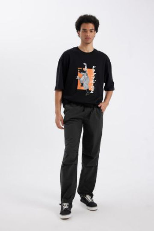 Antrasit Pantolon Wide Leg Parasut Beli Bagc?kl? Genis Bol Paca