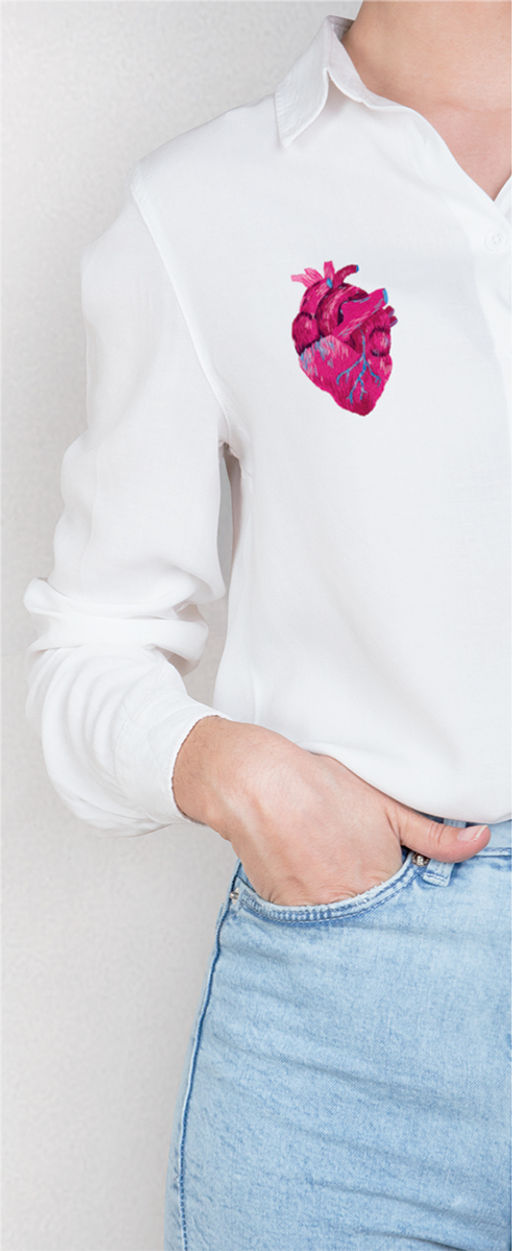 Набор для вышивания PANNA Живая картина JK-2195 Анатомическое сердце 5 х 7.5 см