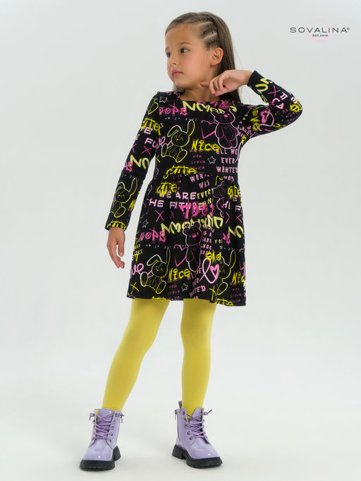 Платье Эля неоновые мишки - Sovalina фото 25