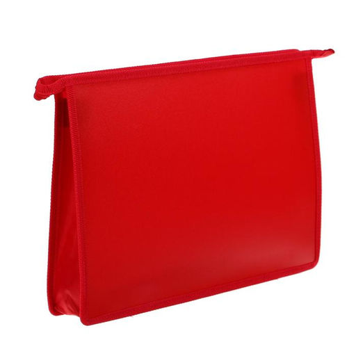 Папка пластиковая А4, 325 х 230 х 55 мм, молния сверху, Calligrata Офис, ПМ-А4-02, 0.5 мм, цветная, текстура песок, красная  фото 2