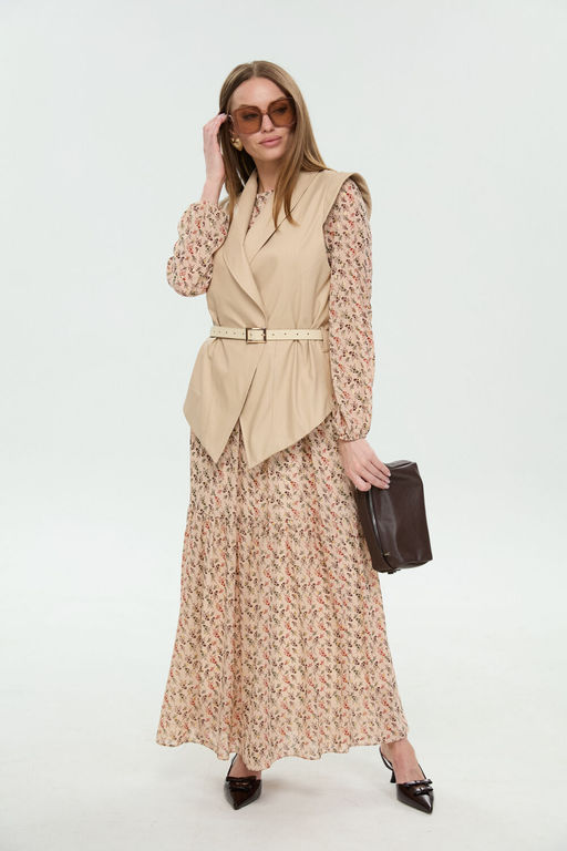 Костюм NIKVA н1046-1 крем-брюле и бежевый мультиколор