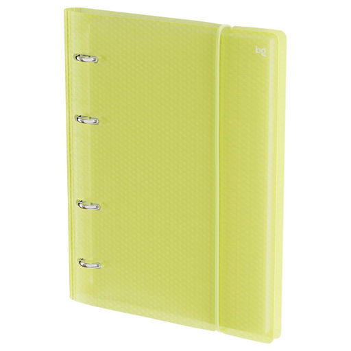 Тетрадь 120л. на кольцах "Neon. Желтая", сменный блок (ТТ5к120_пл 63250, "BG") пластиковая обложка на резинке