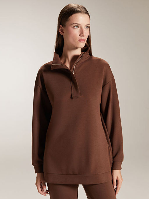 Dik Yaka Kad?n Sweatshirt Tunik