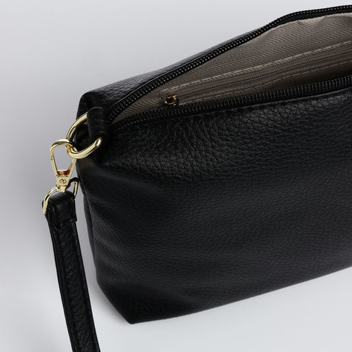 Сумка жен 29*11*27, отд на молнии, длин ремень, мал сумка, черный - Simaland фото 9