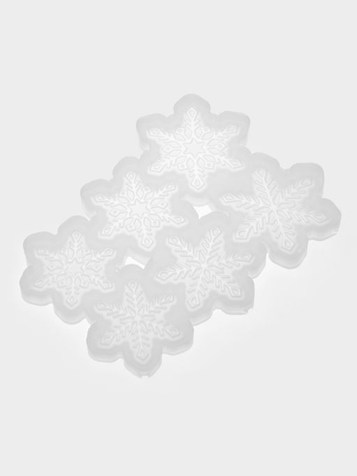 Форма для леденцов Снежинки, силикон, 6 ячеек, 17?10?0.8 см, d=5 см, d=4.5 см, прозрачная