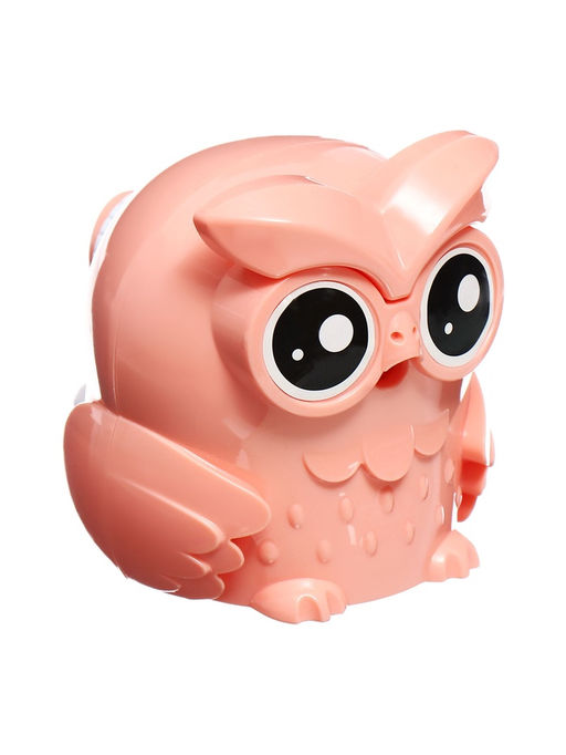 Точилка для карандашей механическая Calligrata «Сова», с контейнером, персиковая