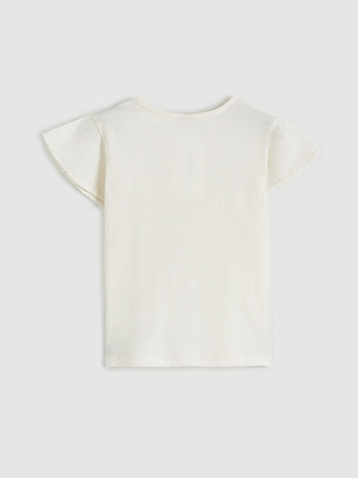 Bisiklet Yaka Volan Kollu K?z ?ocuk Ti??rt