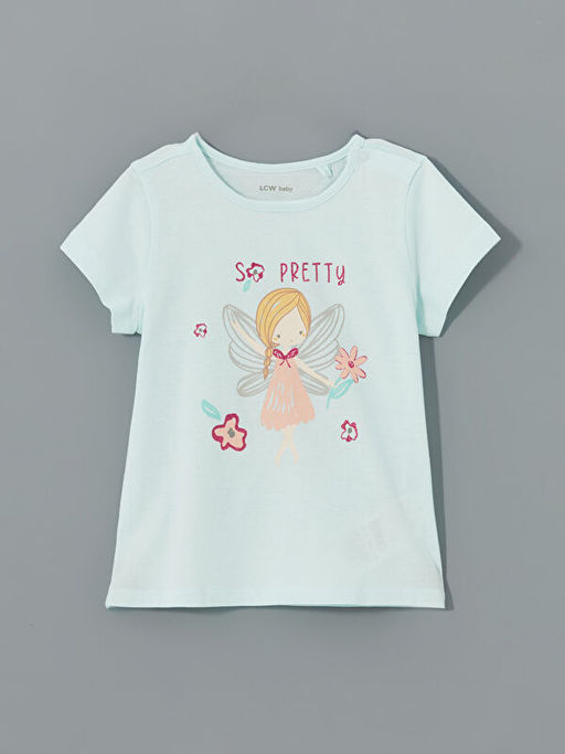 Bisiklet Yaka Bask?l? K?z Bebek Pijama ?st