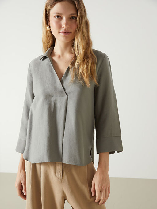 G?mlek Yaka Kad?n Bluz