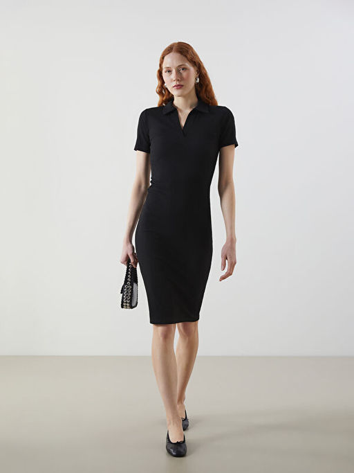 Polo Yaka Bodycon Elbise