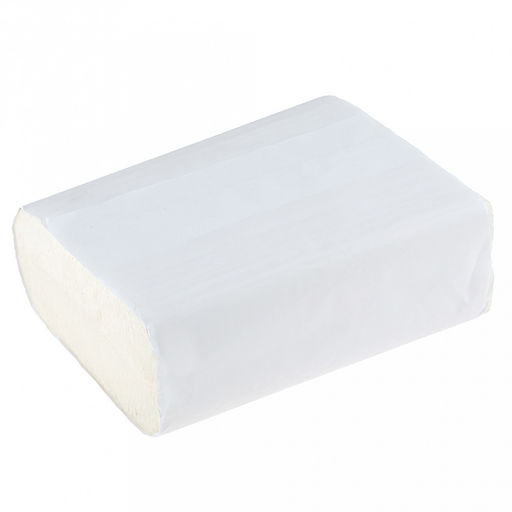 Полотенце бумажное 1-х слойное 200л, лист 23х23см, Z сложения, целлюлоза 100% (Россия)