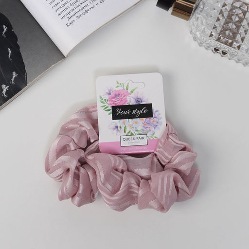 Цена за 6 шт. Резинки для волос «Орбита», набор 2 шт., Ариадна полосы блеск, 9 см, розовые