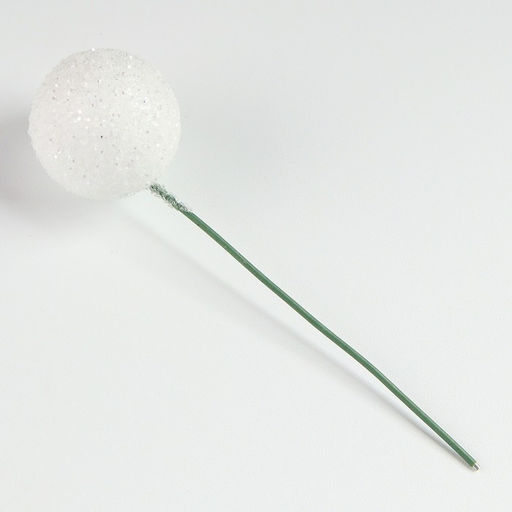 Фигурка для поделок и декора на проволоке «Шар», набор 20 шт., размер 1 шт. — 2×7 см, цвет белый