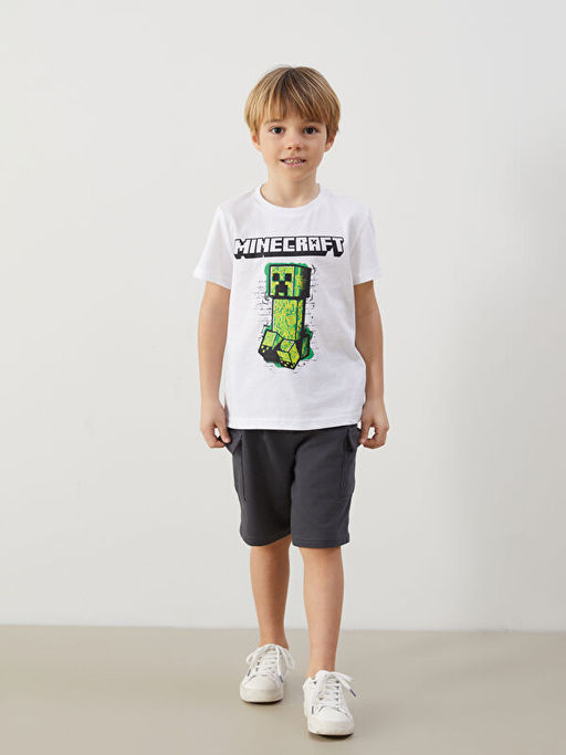 Minecraft Bask?l? Erkek ?ocuk Ti??rt ve ?ort 2li