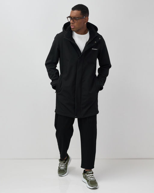 Парка спортивная мужская с капюшоном softshell черного цвета 9565Ch - Mtforce фото 13