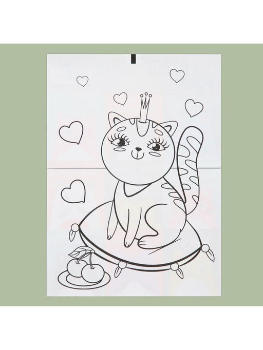 Цена за 10 шт. Наклейки детские бумажные «Котики», c раскраской на обороте, 10 х 14 см