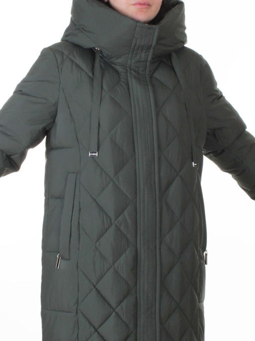 8353 DK. GREEN Пальто зимнее женское (200 гр. холлофайбер)