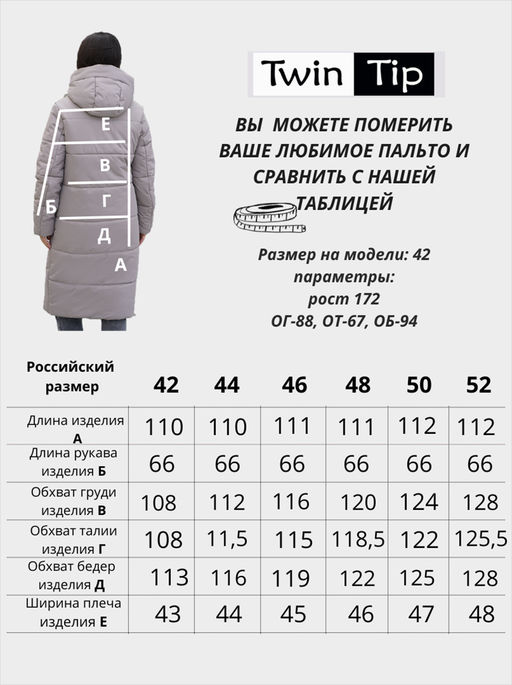 Пальто зимнее / 53955 - Twin tip фото 20