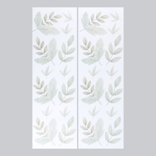 Наклейка интерьерная цветная «Светлые листочки», пластик, набор 2 листа, 30×90 см