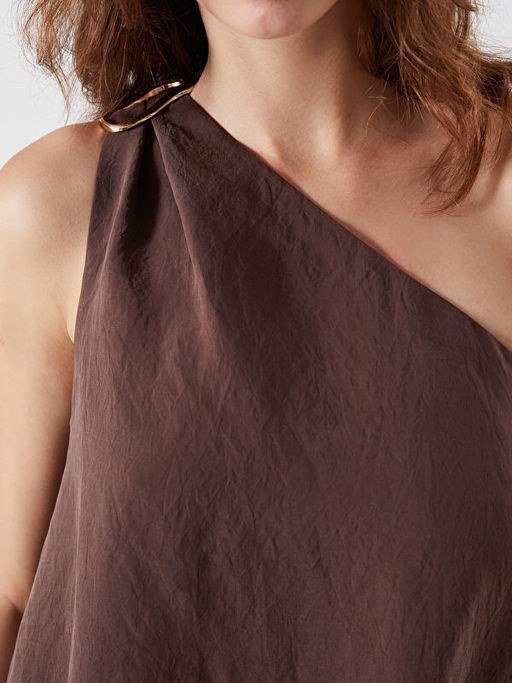 Tek Omuz Modal Kar???ml? Elbise