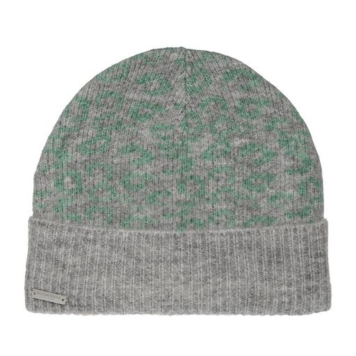 Шапка SEEBERGER арт. 18326-0 TURN-UP BEANIE (серый / мятный)