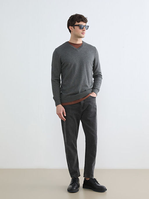 V Yaka Erkek Triko Kazak