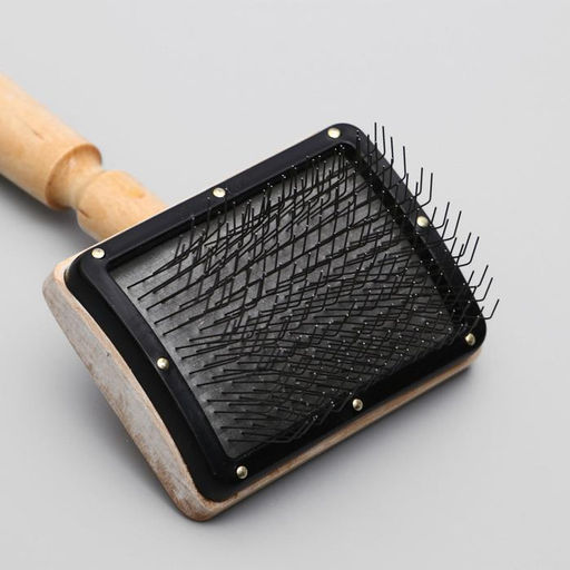 Щетка деревянная Премиум без капель для длинношерстных животных, основание 80х60 мм - Пижон фото 5