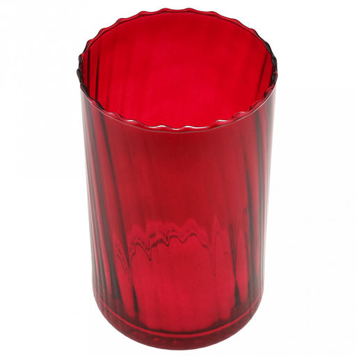 Ваза для цветов стеклянная "Иберетта" 1,72л, д12см, h20см, рифленная, форма "цилиндр", "Бордо" (Россия)