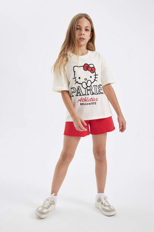 Футболка с короткими рукавами Hello Kitty для девочек - Defacto фото 2