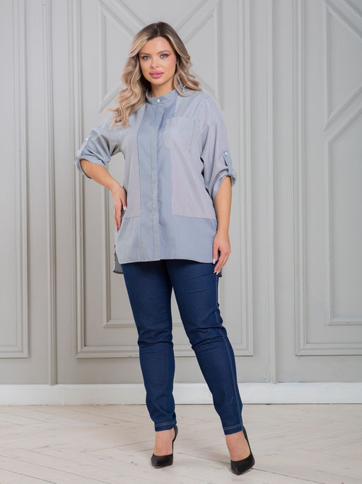 Блузка 1472 в стиле колорблок - Novita фото 14