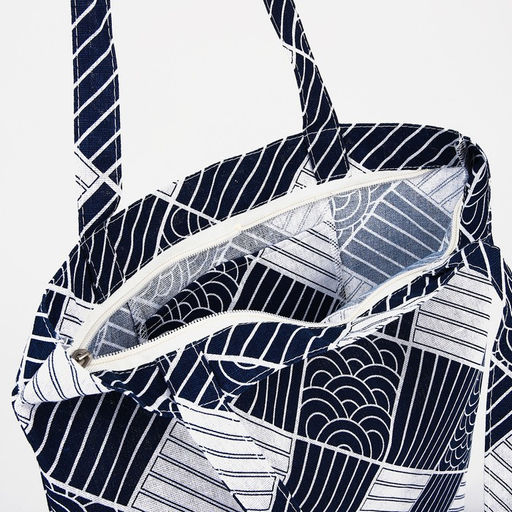 Шопер на молнии, цвет синий/белый - Simaland фото 3