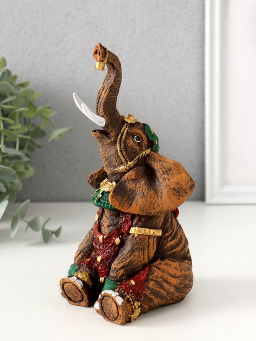 Фигурка полистоун «Слон индийский сидит», 17.5×8.5×9 см