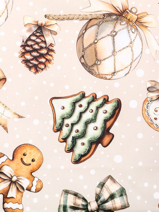 Цена за 2 шт. Пакет подарочный новогодний ламинированный, «Дед Мороз в лесу», 18×10×22.3 см