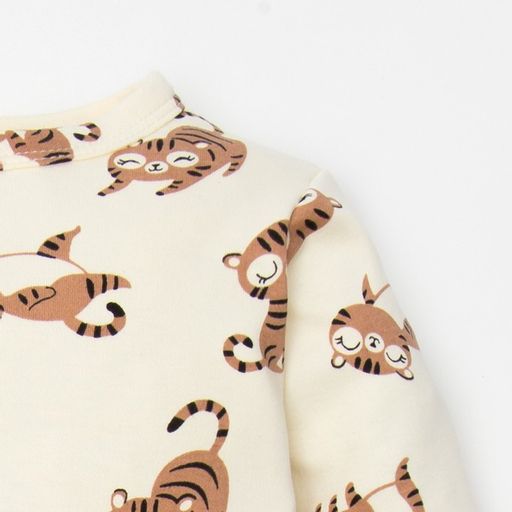 Комбинезон в набивку Крошка Я Тигруля, рост 62-68 см, бежевый  фото 3