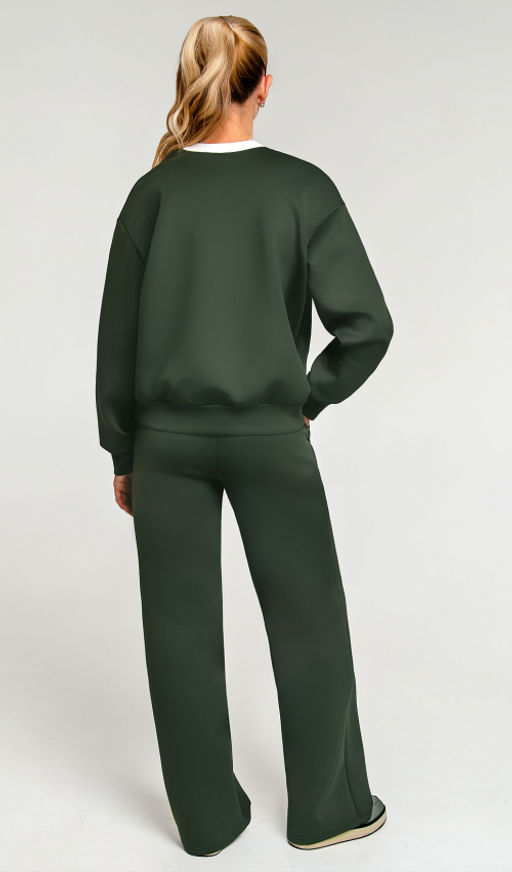 Арт. 2804 Костюм с брюками женский 44-50(4 шт) Цвет:хаки - Калинка фото 6