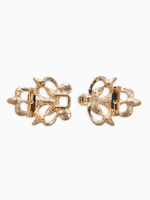 Зажим для кардигана «Ажур. Цветы», цвет золотой в золоте