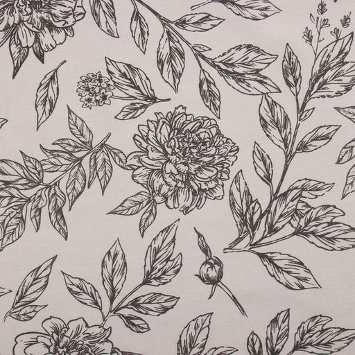 Скатерть «Этель» Black flowers, 149×110 см, 100% хлопок, саржа 190 г/м²