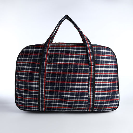 Сумка дорожная на молнии, наружный карман, длинный ремень, цвет синий/красный - Simaland фото 3