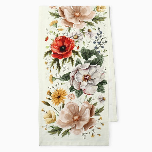 Дорожка на стол Этель Red flowers 40?146 см, 100% хлопок, саржа 190 г/м?