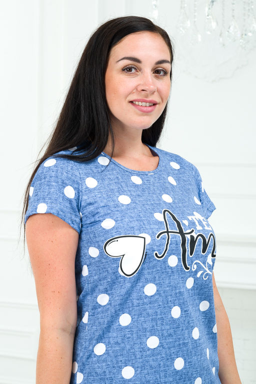 Туника женская из кулирки Медея горох голубой - Амадэль фото 8