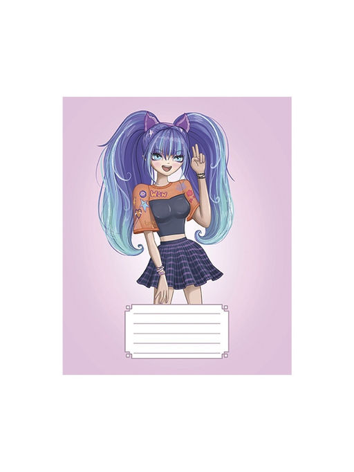 Цена за 20 шт. Тетрадь 24 листа в линейку, Calligrata «Аниме 07», МИКС